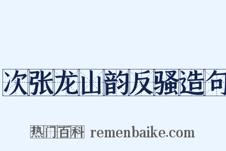 次张龙山韵反骚造句是什么意思的图片